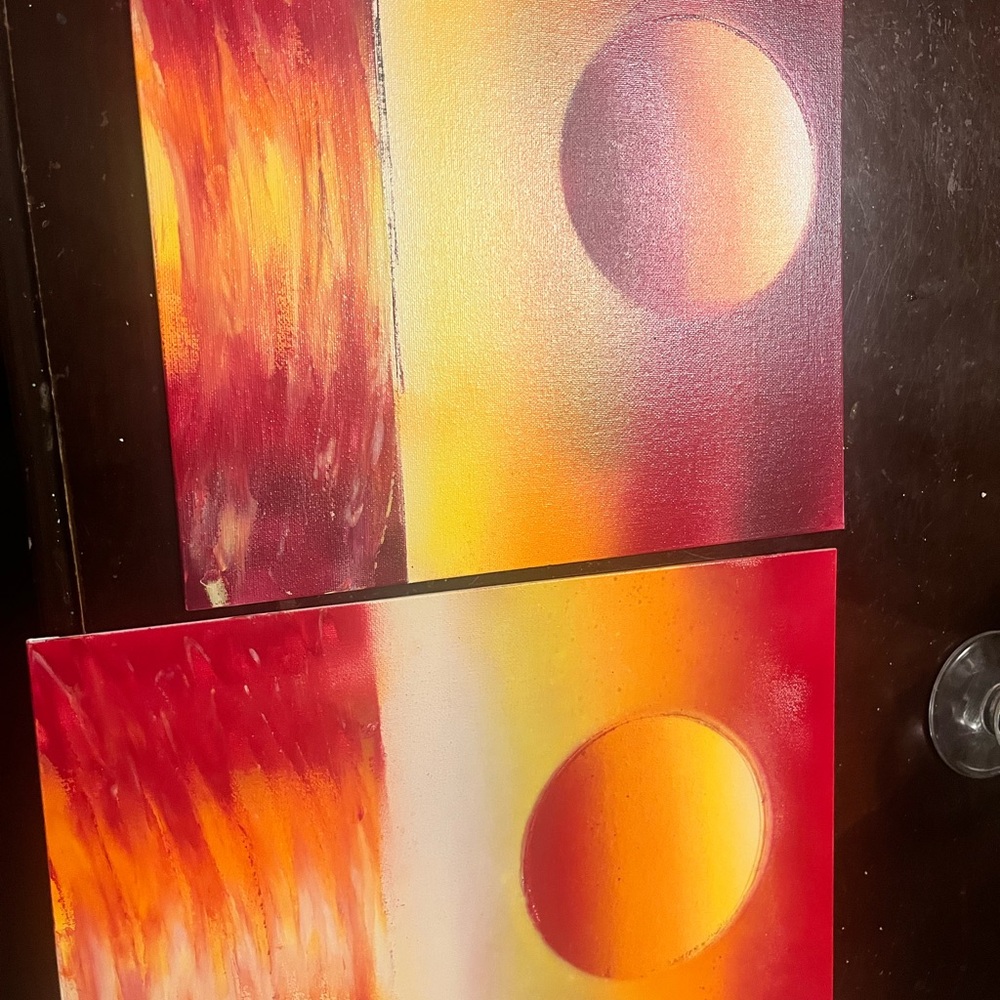 Abstract Red and Yellow Canvas Art